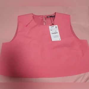 Coral Zara crop top